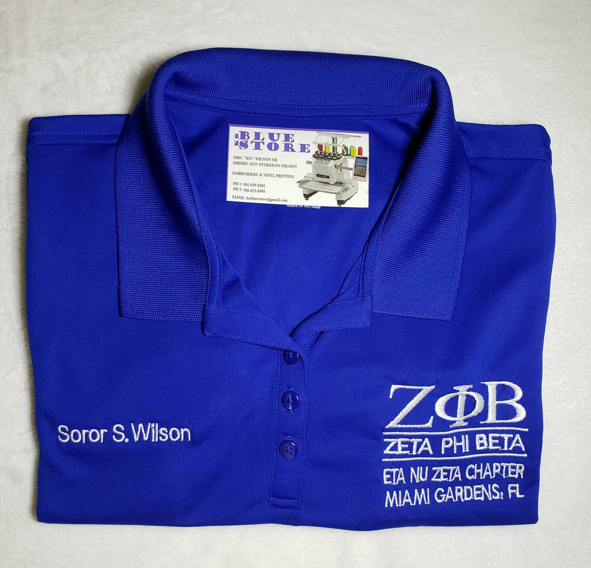 Zeta Phi Beta Sorority Customized Greek Letter Polo KO s Blue Store LLC