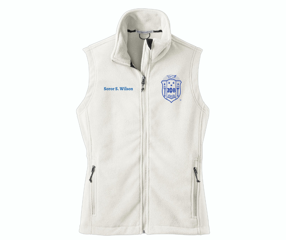 Zeta Phi Beta Fleece Vest – KO's Blue Store LLC