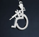Iced Out Strapped Crip Pendant in White Gold