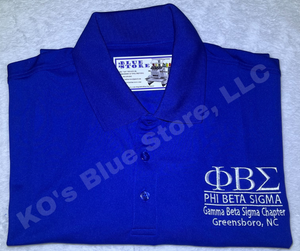 Customized Chapter-Phi Beta Sigma Fraternity Polo with Greek Letters