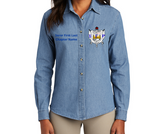 Sigma Gamma Rho Sorority, Inc. Long Sleeve Denim Button-down Shirt