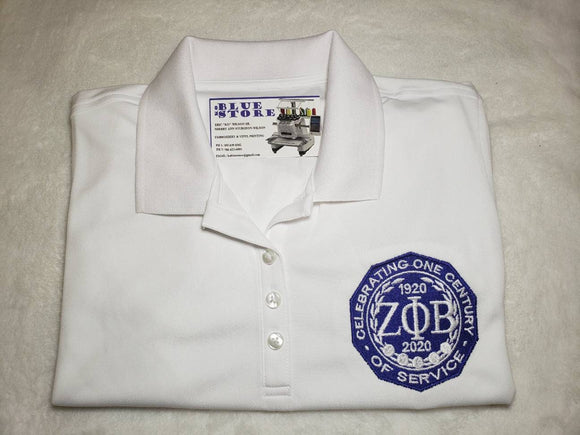 Zeta Phi Beta White Centennial Shirt-FINAL SALE