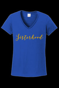 Sisterhood Tee w/gold lettering